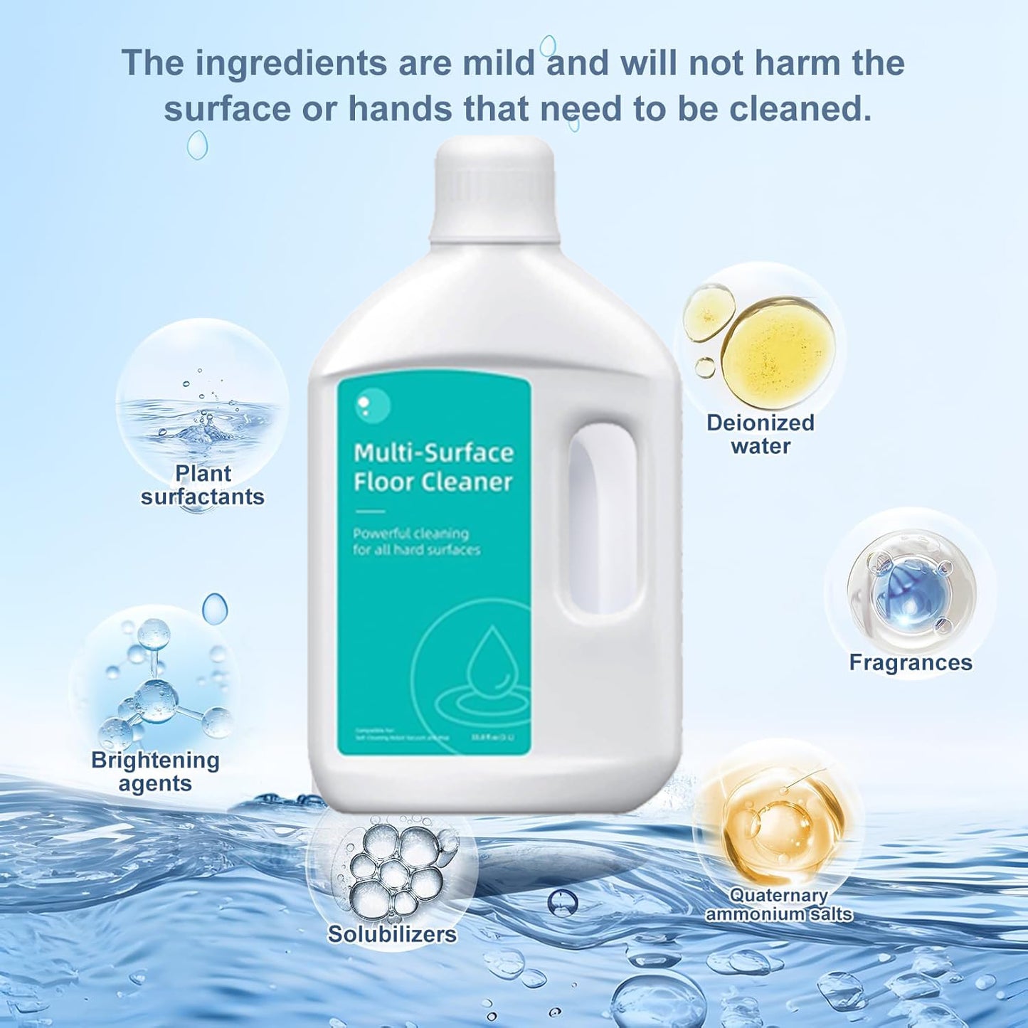 Floor Cleaning Solution Original Scent Compatible with Dreame Vacuum Cleaner Solution, Residue & Streak Free, Suitable for All Robot Vacuum Cleaners and Wireless Wet Dry Dual-Use Vacuum Cleaners 35.27 Fl Oz (Pack of 3)