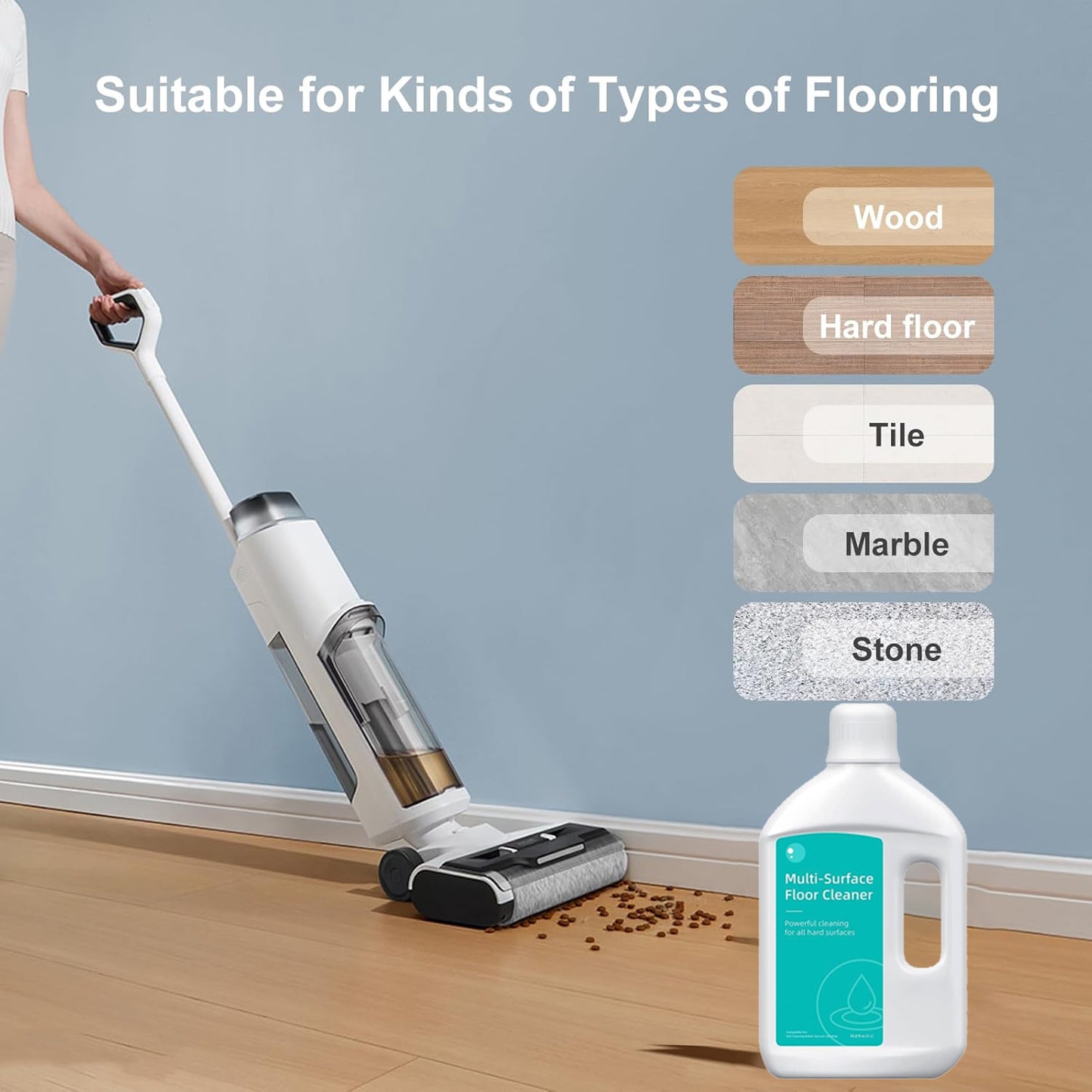 Floor Cleaning Solution Original Scent Compatible with Dreame Vacuum Cleaner Solution, Residue & Streak Free, Suitable for All Robot Vacuum Cleaners and Wireless Wet Dry Dual-Use Vacuum Cleaners 35.27 Fl Oz (Pack of 3)