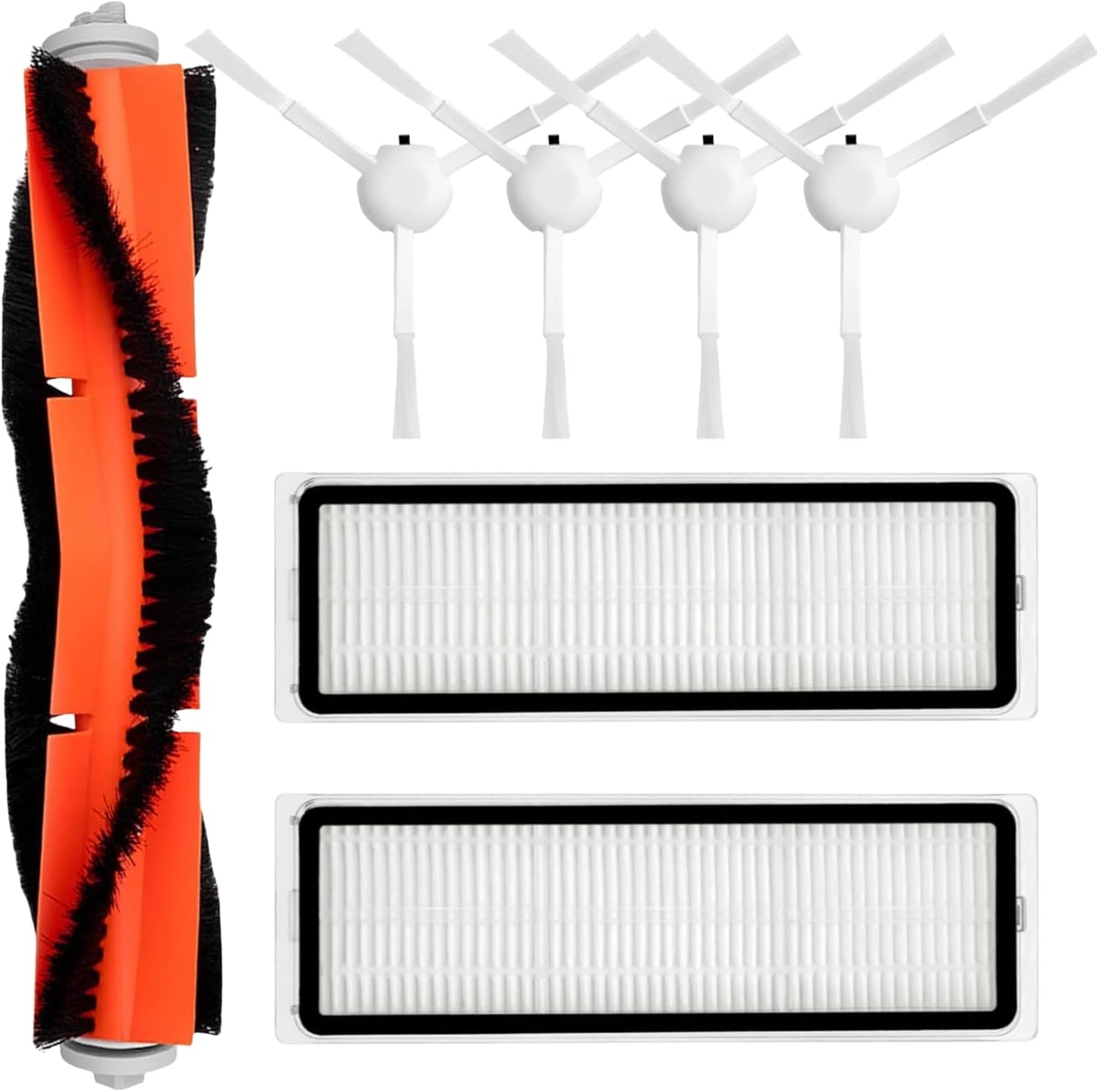 Accessories Kit Spare for Dreame D9 / L10 Pro Robot Vacuum Cleaners Accessory, 1 Main Brush, 2 Filters, 4 Side Brushes, Replacement Parts Repair Attachment