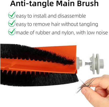 Accessories Kit Spare for Dreame D9 / L10 Pro Robot Vacuum Cleaners Accessory, 1 Main Brush, 2 Filters, 4 Side Brushes, Replacement Parts Repair Attachment