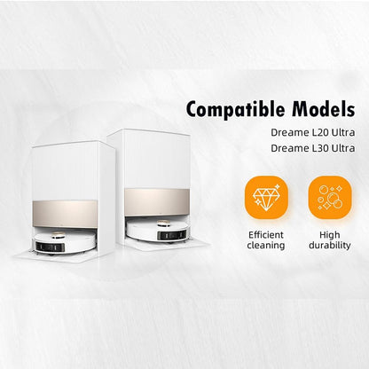 Dreame L20 Ultra Replacement Accessories for Dreame L20 Ultra / L30 Ultra Robot Vacuum:6 HEPA Filters 6 Side brushes 6 Mop Pads 6 Dust Bags 2 Main Brush Cleaning Brush 25 Packs