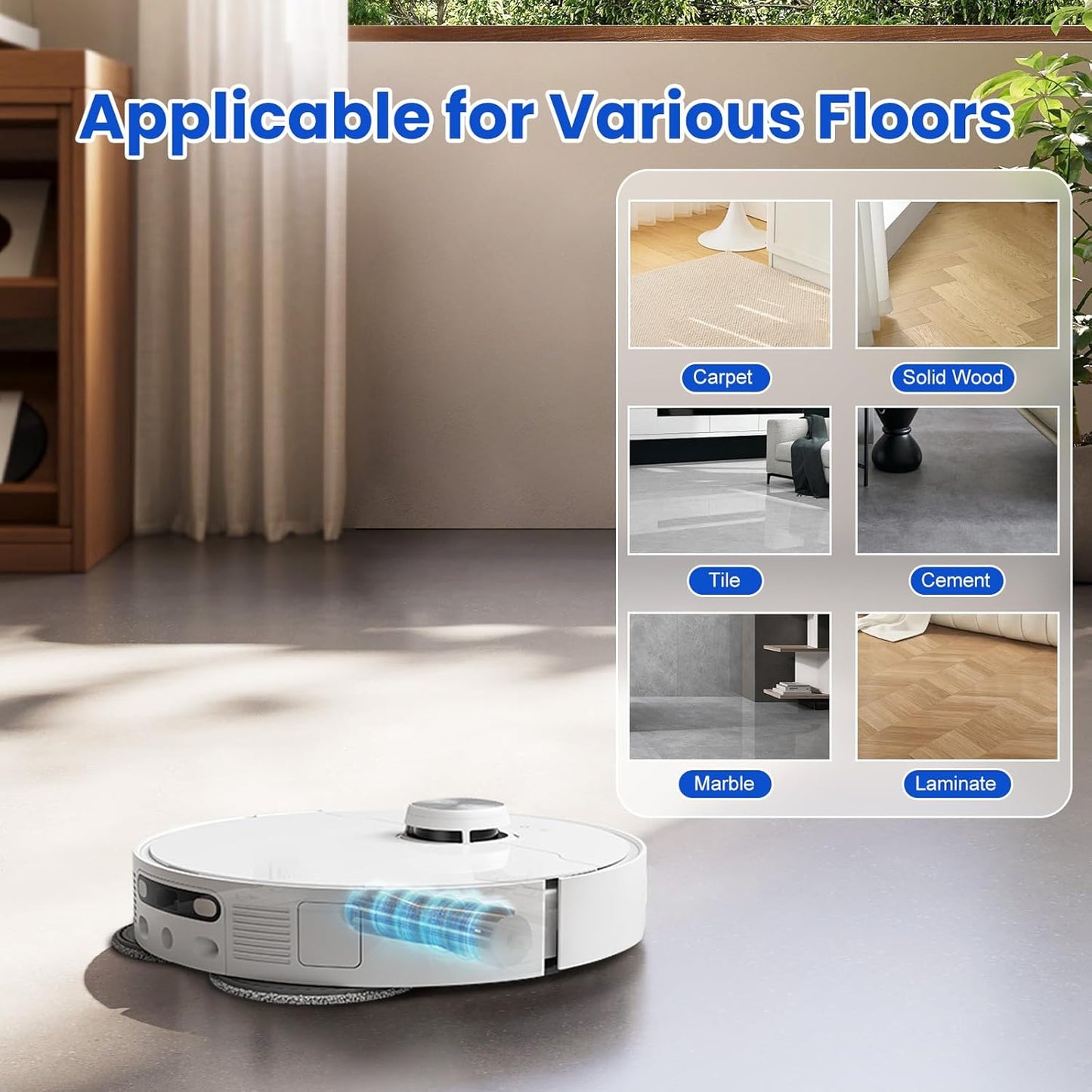 DREAME TriCut Brush Compatible with L10s Ultra/L20 Ultra/L10s Pro Ultra/X30 Ultra/X40 Ultra/L30 Ultra/L40 Ultra/X40 Master/L10s Ultra Gen 2, Ideal for Pet Hair, Carpet and Hard Floor