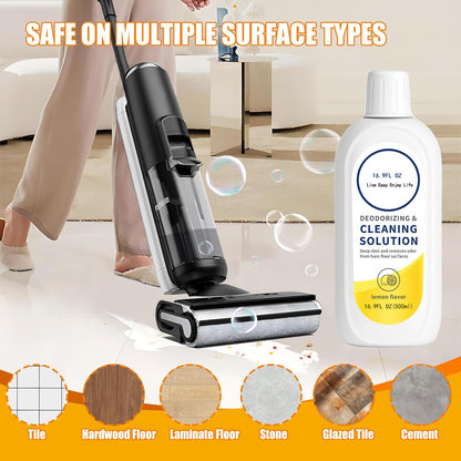 Compatible for Tineco FLOOR ONE S5/S3/IFLOOR3/IFLOOR2, Compatible for IFLOOR SERIES Vacuum Robot,Floor Cleaning Liquid Solution Lemon Flavor 500ml(pack of 4)