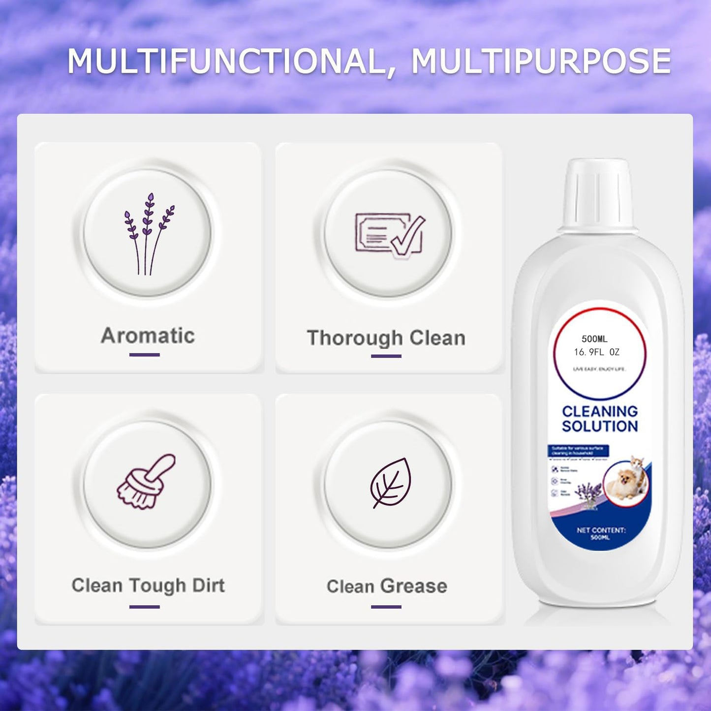 2 Packs Floor Cleaner Lavender Scent Compatible with Tineco Cleaning Solution Rifill Deep Cleaning for Tineco Vacuum Mop Solution, for iFloor Series & Floor One Cleaner Solution, Residue & Streak Free