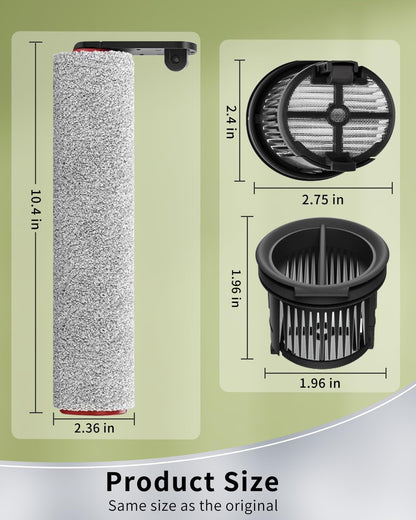 (7pcs) HEPA Filters & Replacement Parts Kit Brush Rollers Compatible Parts Accessories Kit For Dreame H14/H14 Pro/H14 Dual Wet Dry Vacuum Cleaner, Replacement Inclue 3 Vacuum Filter, 3 Brush Rollers