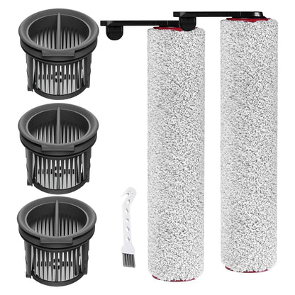 (6pcs) Replacement Brush Rollers And HEPA Filters For Dreame H14/H14 Pro/H14 Dual Wet Dry Vacuum Cleaner, Compatible Replacement Parts Accessories Kit Inclue 3 Vacuum Filter, 2 Brush Rollers