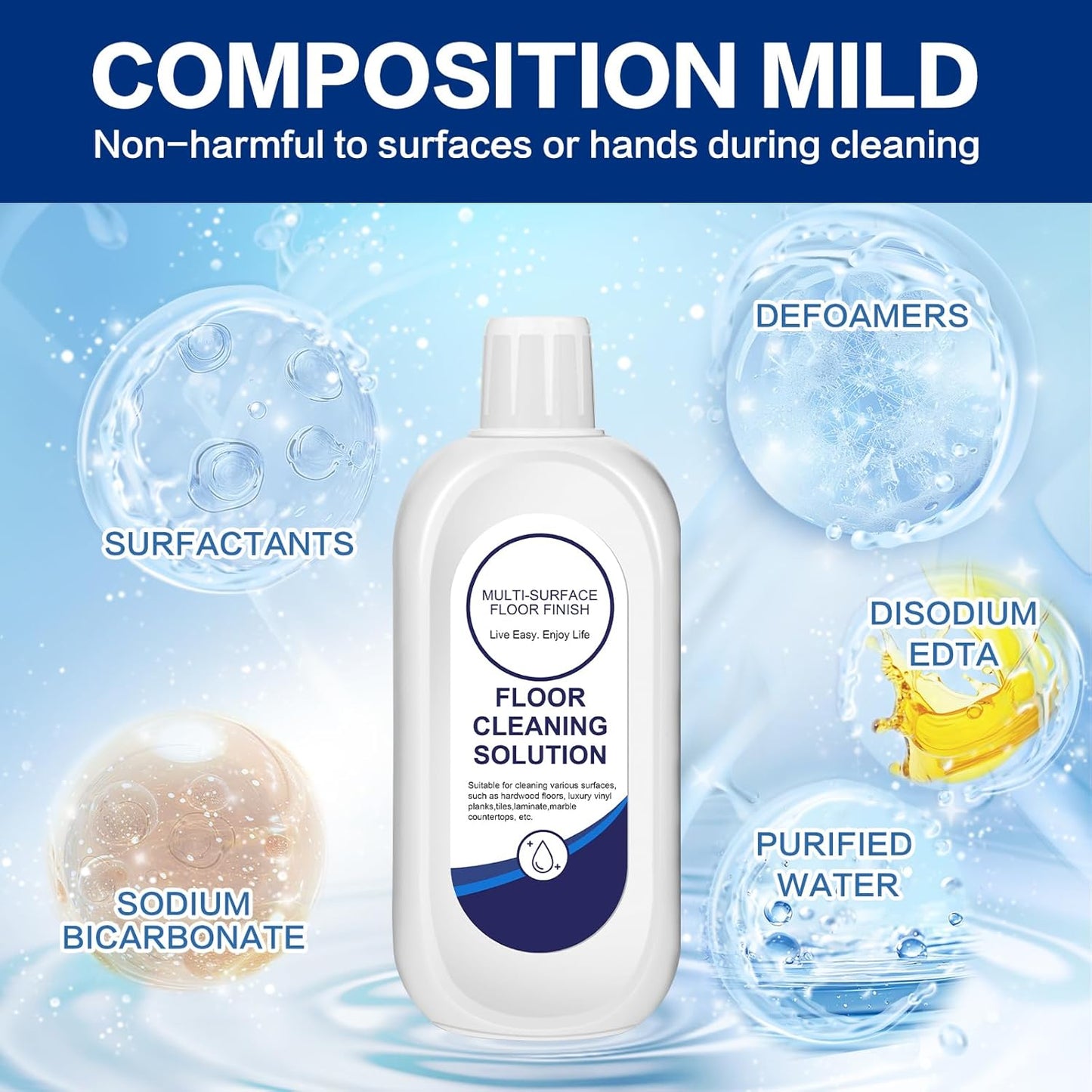 Multi-Surface Floor Cleaning Solution Compatible with Tineco, Cleaner Refill for All Mopping Robot Vacuums and Cordless Wet/Dry Mops (4 Bottle Pack, Original)