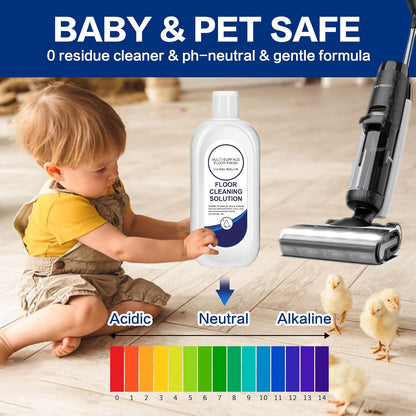 Multi-Surface Floor Cleaning Solution Compatible with Tineco, Cleaner Refill for All Mopping Robot Vacuums and Cordless Wet/Dry Mops (4 Bottle Pack, Original)