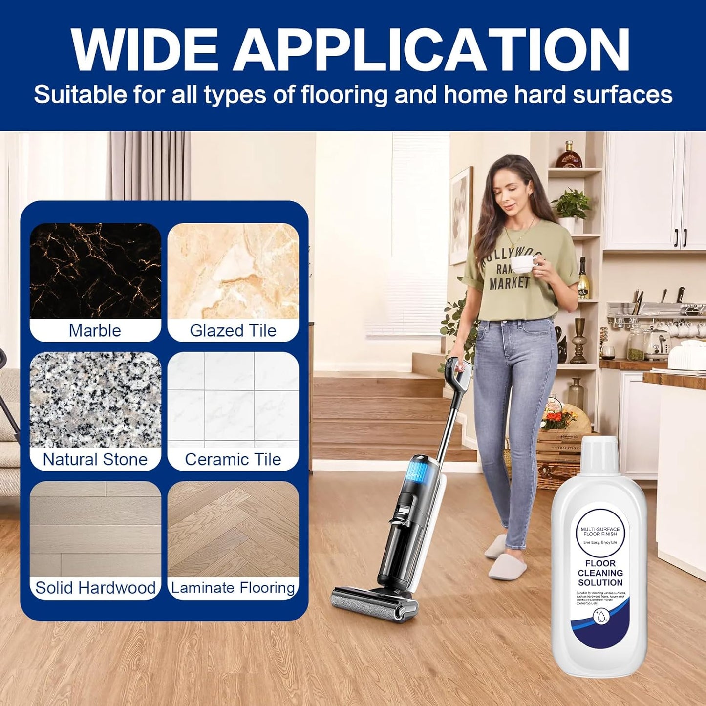 Multi-Surface Floor Cleaning Solution Compatible with Tineco, Cleaner Refill for All Mopping Robot Vacuums and Cordless Wet/Dry Mops (4 Bottle Pack, Original)