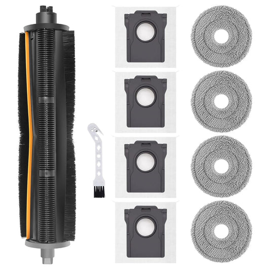 TriCut Brush Accessories Replacement Parts for Dreame X40 Ultra/ X30 Ultra/ L30 Ultra/ L10s Ultra/ L20 Ultra/ L10s Pro/ L40 Ultra, MOVA P10 / P10 Pro/ P50 Pro, Includes 4 mop Cloths, 4 dust Bags