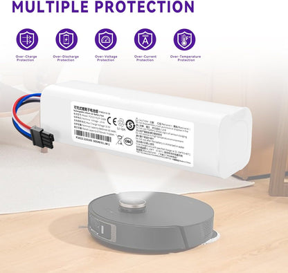 6800mAh Vacuum Battery Replacement for Dreame L20 Ultra, L20 Pro Ultra, L20 Ultra Complete, X30 Ultra, Bot L10s Ultra Gen2, Bot L20 Ultra, Bot X30 Ultra, RLL32SE, RLX41CE, RLX56C Robot Vacuum Cleaner