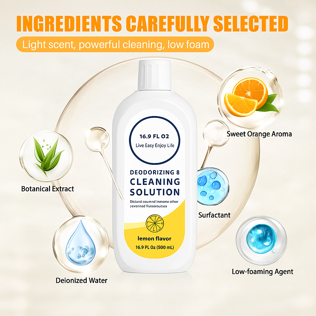 Compatible for Tineco FLOOR ONE S5/S3/IFLOOR3/IFLOOR2, Compatible for IFLOOR SERIES Vacuum Robot,Floor Cleaning Liquid Solution Lemon Flavor 500ml(pack of 4)