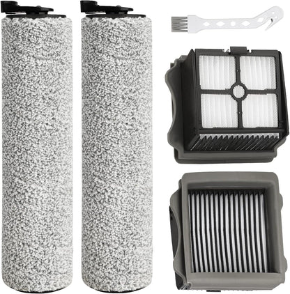 Ifloor3 Roller Brush Replacement for Tineco iFloor 3 and Floor One S3 Cordless Wet Dry Vacuum Cleaner, 2 Brush Roller, 2 HEPA Filters