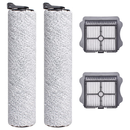 S5 Steam Roller Brush 2 Pack Brush Rollers and 2 Pack Vacuum HEPA Filters -Replacement for TINECO