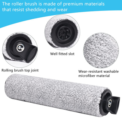 S5 Steam Roller Brush 2 Pack Brush Rollers and 2 Pack Vacuum HEPA Filters -Replacement for TINECO
